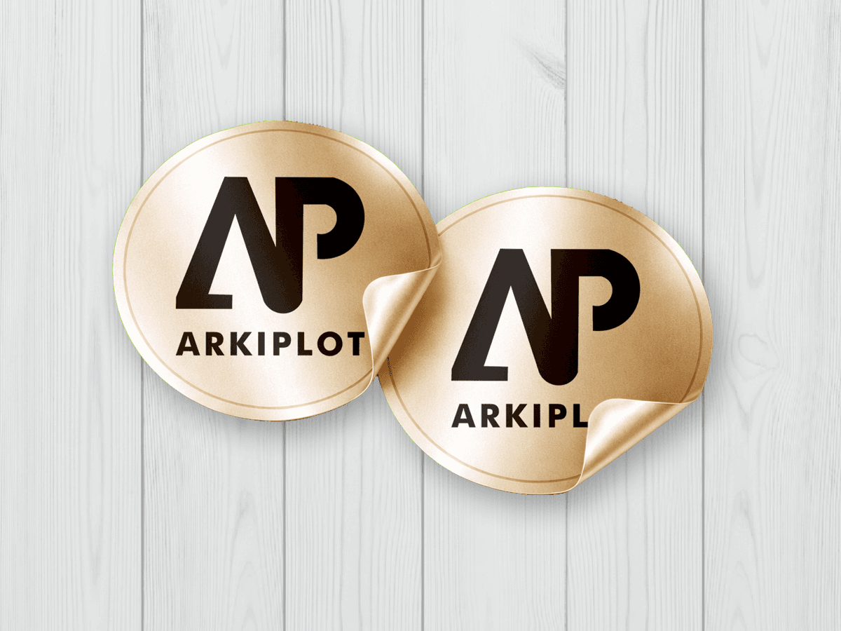 stickers circular impreso uv dorado